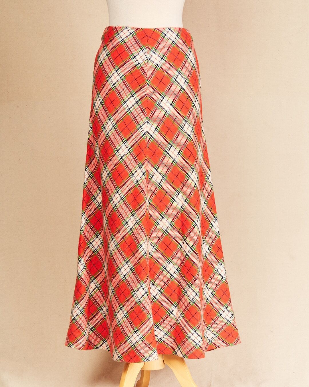 70s plaid maxi skirt hotsell